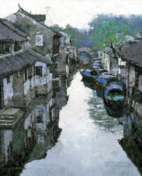 early spring in Zhouzhuang village China scenery Oil Paintings